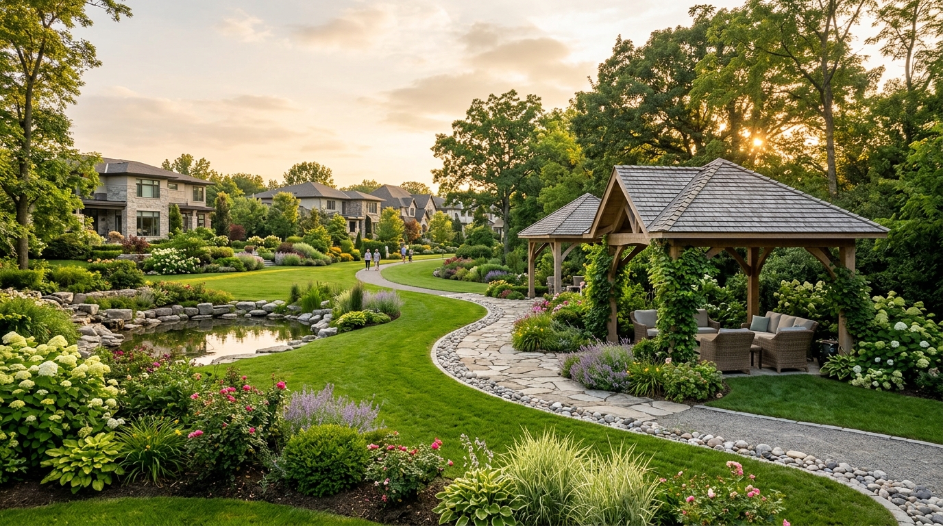 Landscaped Central Park and Jogging Track